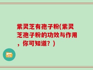 紫灵芝有孢子粉(紫灵芝孢子粉的功效与作用，你可知道？)