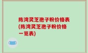 陈湾灵芝孢子粉价格表(陈湾灵芝孢子粉价格一览表)