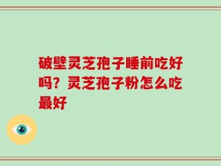 破壁灵芝孢子睡前吃好吗？灵芝孢子粉怎么吃最好