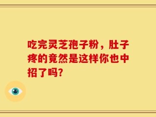 吃完灵芝孢子粉，肚子疼的竟然是这样你也中招了吗？
