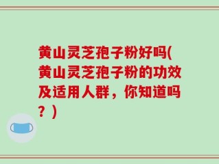 黄山灵芝孢子粉好吗(黄山灵芝孢子粉的功效及适用人群，你知道吗？)