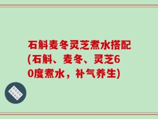 石斛麦冬灵芝煮水搭配(石斛、麦冬、灵芝60度煮水，补气养生)