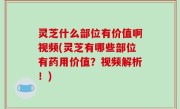 灵芝什么部位有价值啊视频(灵芝有哪些部位有药用价值？视频解析！)