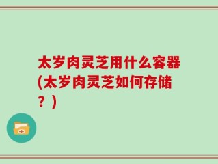 太岁肉灵芝用什么容器(太岁肉灵芝如何存储？)