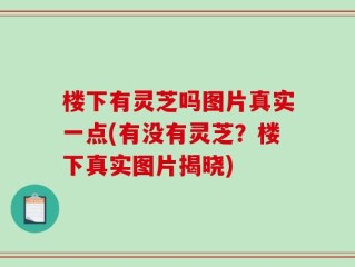 楼下有灵芝吗图片真实一点(有没有灵芝？楼下真实图片揭晓)