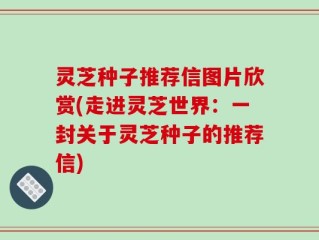 灵芝种子推荐信图片欣赏(走进灵芝世界：一封关于灵芝种子的推荐信)