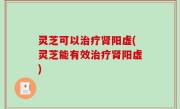 灵芝可以治疗肾阳虚(灵芝能有效治疗肾阳虚)
