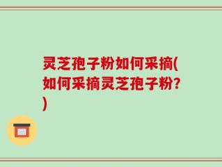 灵芝孢子粉如何采摘(如何采摘灵芝孢子粉？)