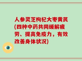 人参灵芝枸杞大枣黄芪(四种中药共同缓解疲劳、提高免疫力，有效改善身体状况)