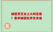 破壁灵芝会上火吗百度？春季破壁机养生食谱