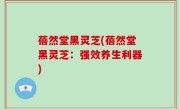 蓓然堂黑灵芝(蓓然堂黑灵芝：强效养生利器)
