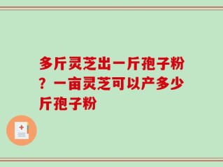 多斤灵芝出一斤孢子粉？一亩灵芝可以产多少斤孢子粉