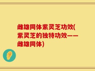 雌雄同体紫灵芝功效(紫灵芝的独特功效——雌雄同体)