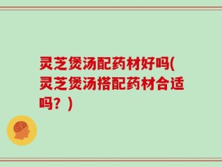 灵芝煲汤配药材好吗(灵芝煲汤搭配药材合适吗？)