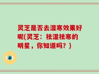 灵芝是否去湿寒效果好呢(灵芝：祛湿祛寒的明星，你知道吗？)