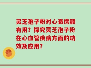灵芝孢子粉对心衰房颤有用？探究灵芝孢子粉在心血管疾病方面的功效及应用？