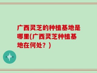 广西灵芝的种植基地是哪里(广西灵芝种植基地在何处？)