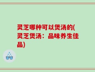 灵芝哪种可以煲汤的(灵芝煲汤：品味养生佳品)
