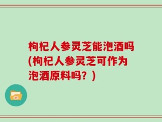 枸杞人参灵芝能泡酒吗(枸杞人参灵芝可作为泡酒原料吗？)