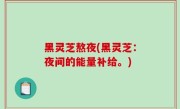 黑灵芝熬夜(黑灵芝：夜间的能量补给。)