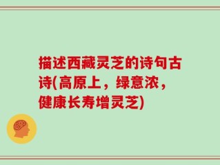 描述西藏灵芝的诗句古诗(高原上，绿意浓，健康长寿增灵芝)