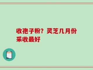 收孢子粉？灵芝几月份采收最好