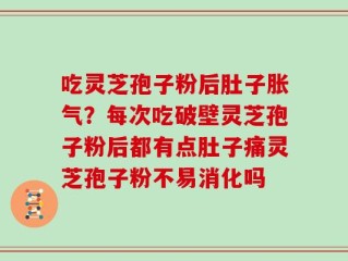 吃灵芝孢子粉后肚子胀气？每次吃破壁灵芝孢子粉后都有点肚子痛灵芝孢子粉不易消化吗