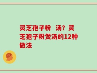 灵芝孢子粉  汤？灵芝孢子粉煲汤的12种做法