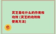 灵芝是吃什么的作用和功效 (灵芝的功效和使用方法)