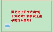 灵芝孢子的十大功效(十大功效：解析灵芝孢子的惊人益处)