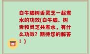 白牛膝树舌灵芝一起煮水的功效(白牛膝、树舌和灵芝共煮水，有什么功效？期待您的解答！)