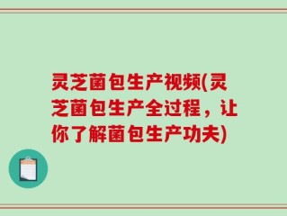 灵芝菌包生产视频(灵芝菌包生产全过程，让你了解菌包生产功夫)