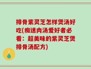 排骨紫灵芝怎样煲汤好吃(痴迷肉汤爱好者必看：超美味的紫灵芝煲排骨汤配方)
