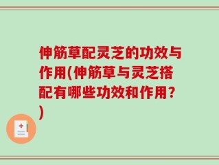 伸筋草配灵芝的功效与作用(伸筋草与灵芝搭配有哪些功效和作用？)