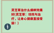 灵芝草治什么病啊效果好(灵芝草：功效与治疗，让身心健康直接受益！)