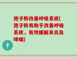 孢子粉改善呼吸系统(孢子粉有助于改善呼吸系统，有效缓解鼻炎及哮喘)
