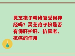 灵芝孢子粉修复受损神经吗？灵芝孢子粉是否有保肝护肝、抗衰老、抗癌的作用