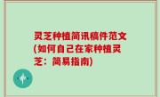 灵芝种植简讯稿件范文(如何自己在家种植灵芝：简易指南)