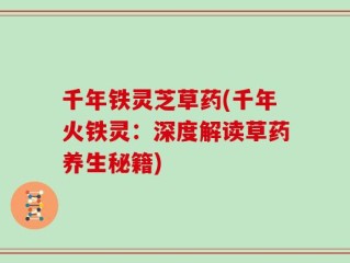 千年铁灵芝草药(千年火铁灵：深度解读草药养生秘籍)