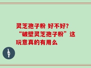 灵芝孢子粉 好不好？“破壁灵芝孢子粉”这玩意真的有用么