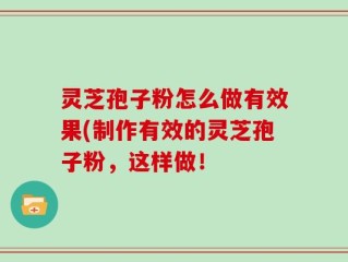灵芝孢子粉怎么做有效果(制作有效的灵芝孢子粉，这样做！