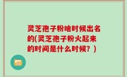 灵芝孢子粉啥时候出名的(灵芝孢子粉火起来的时间是什么时候？)