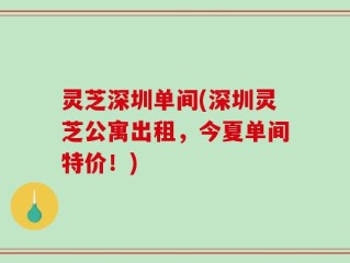 灵芝深圳单间(深圳灵芝公寓出租，今夏单间特价！)