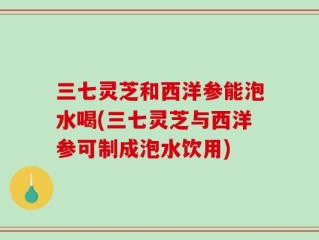 三七灵芝和西洋参能泡水喝(三七灵芝与西洋参可制成泡水饮用)