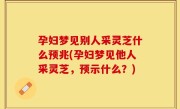 孕妇梦见别人采灵芝什么预兆(孕妇梦见他人采灵芝，预示什么？)