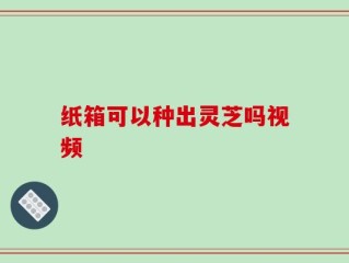 纸箱可以种出灵芝吗视频