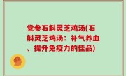党参石斛灵芝鸡汤(石斛灵芝鸡汤：补气养血、提升免疫力的佳品)