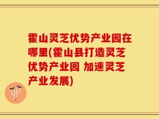 霍山灵芝优势产业园在哪里(霍山县打造灵芝优势产业园 加速灵芝产业发展)