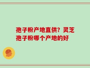 孢子粉产地直供？灵芝孢子粉哪个产地的好