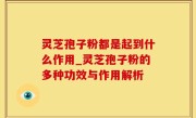 灵芝孢子粉都是起到什么作用_灵芝孢子粉的多种功效与作用解析